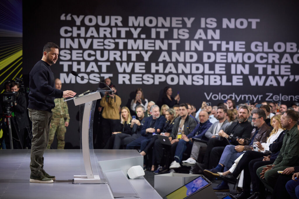 Volodymyr Zelensky au sommet des donateurs de l’Ukraine, en mai 2023 // president.gov.ua