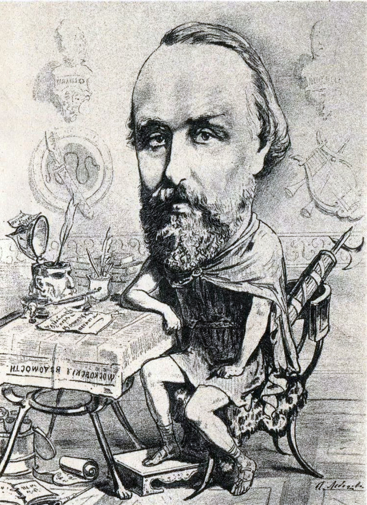 Alexandre Lebedev, Caricature de Mikhaïl Katkov, 1878.
