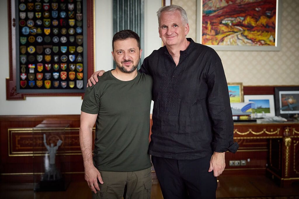 Timothy Snyder et Volodymyr Zelensky le 10 septembre dernier snyder2