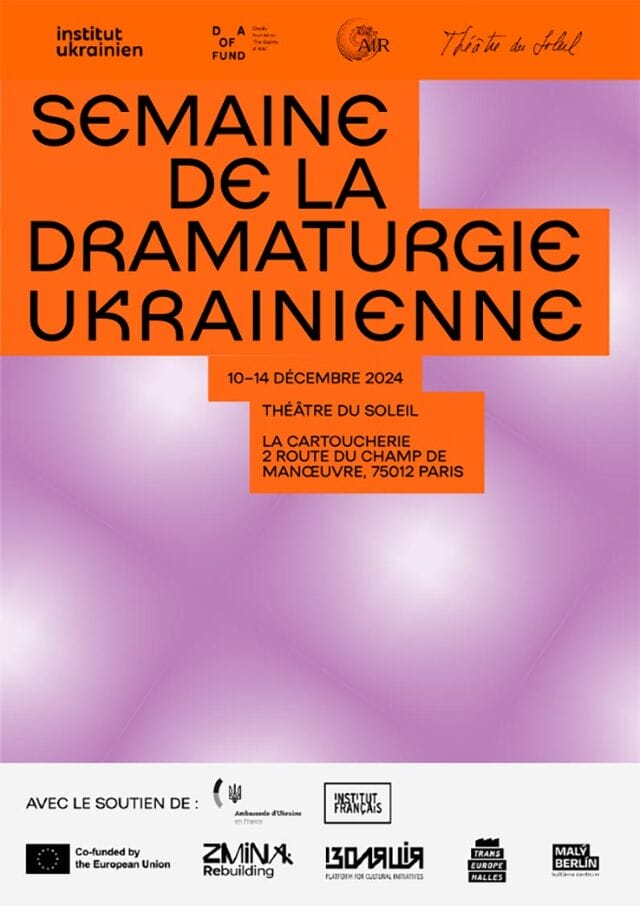 Bloc-notes décembre 2024 13 festival semaine de la dramaturgie ukrainienne 1